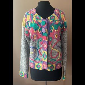 Accordion Women's Button Down Sweater size M